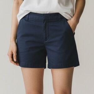 J. Crew Factory Navy Classic Cotton Chino Shorts Size 4